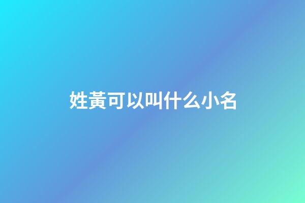 姓黃可以叫什么小名(姓黃的起什么小名好聽)-第1張-寶寶起名-玄機派