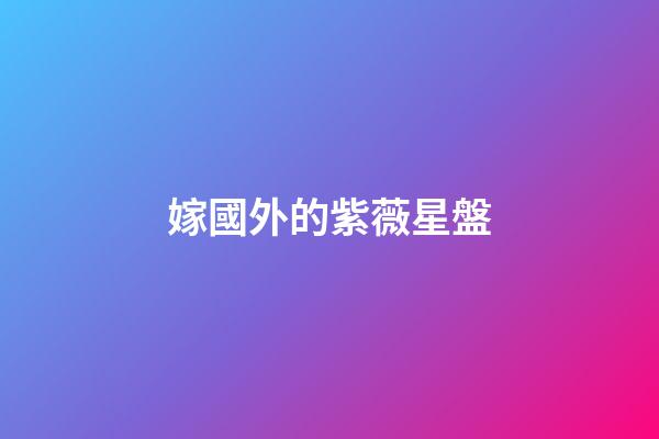 嫁國外的紫薇星盤
