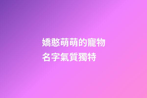 嬌憨萌萌的寵物名字氣質獨特