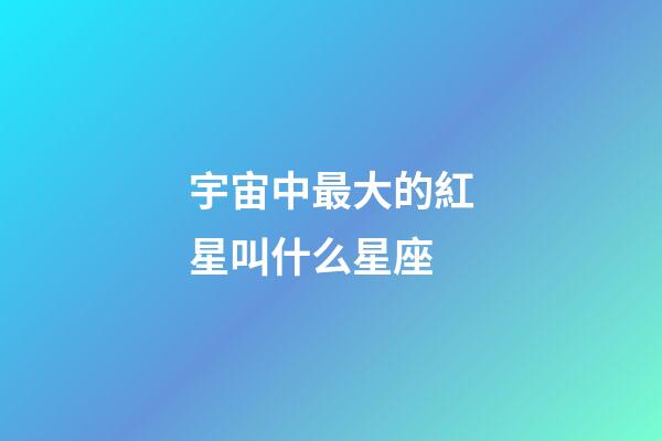 宇宙中最大的紅星叫什么星座-第1張-星座運勢-玄機派