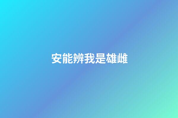 安能辨我是雄雌