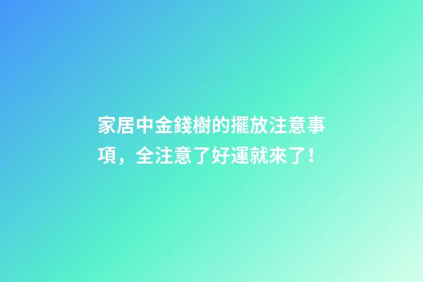 家居中金錢樹的擺放注意事項，全注意了好運就來了！