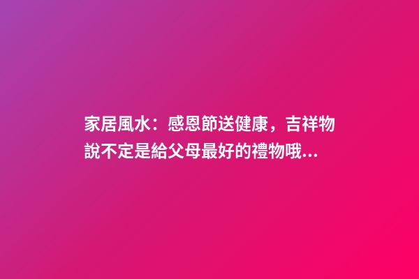 家居風水：感恩節送健康，吉祥物說不定是給父母最好的禮物哦！