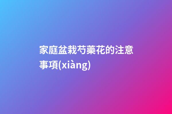 家庭盆栽芍藥花的注意事項(xiàng)