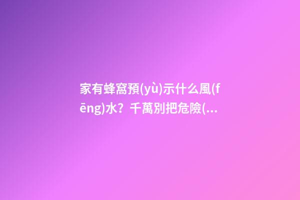 家有蜂窩預(yù)示什么風(fēng)水？千萬別把危險(xiǎn)留在家中！