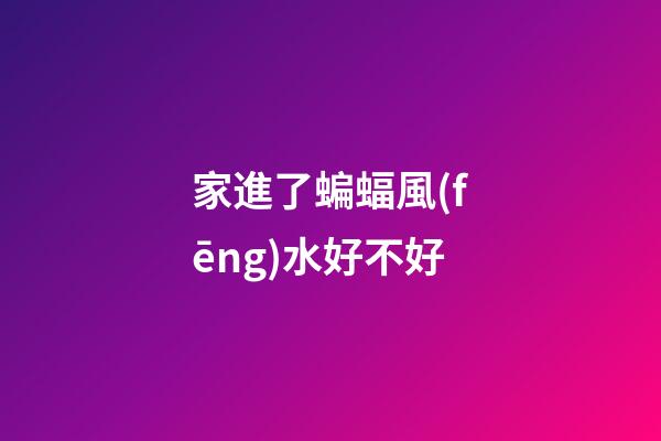 家進了蝙蝠風(fēng)水好不好