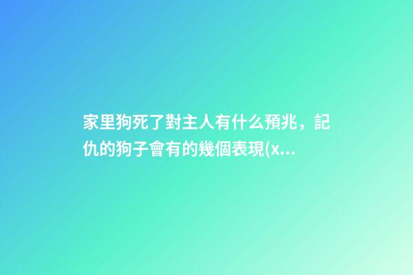 家里狗死了對主人有什么預兆，記仇的狗子會有的幾個表現(xiàn)