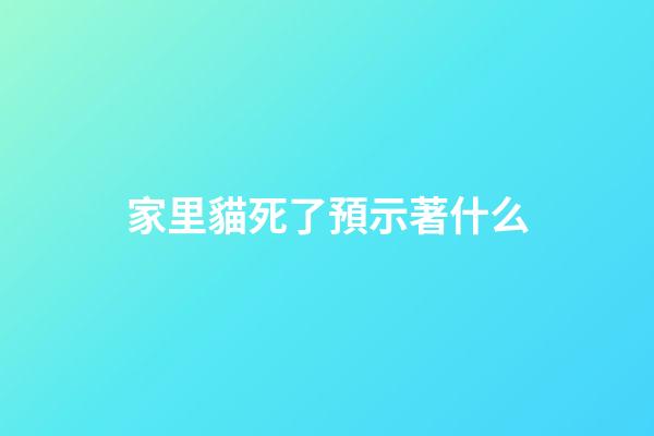 家里貓死了預示著什么