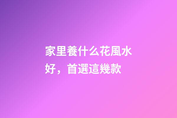 家里養什么花風水好，首選這幾款