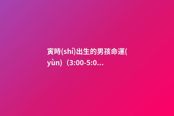 寅時(shí)出生的男孩命運(yùn)（3:00-5:00）