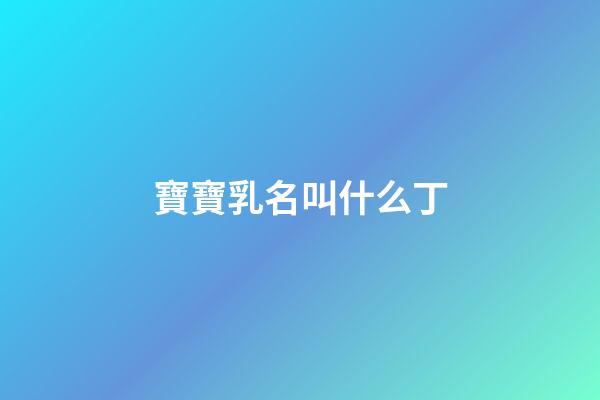 寶寶乳名叫什么丁(寶寶的乳名)-第1張-寶寶起名-玄機派