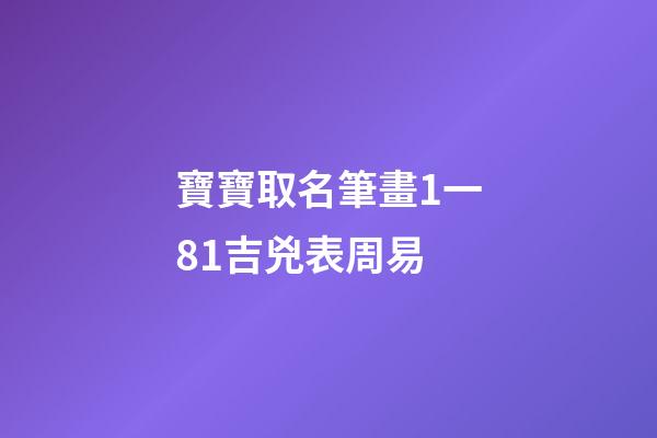 寶寶取名筆畫1一81吉兇表周易(寶寶名字筆畫數吉兇)-第1張-寶寶起名-玄機派