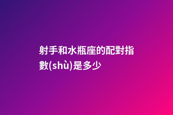 射手和水瓶座的配對指數(shù)是多少-第1張-星座運(yùn)勢-玄機(jī)派