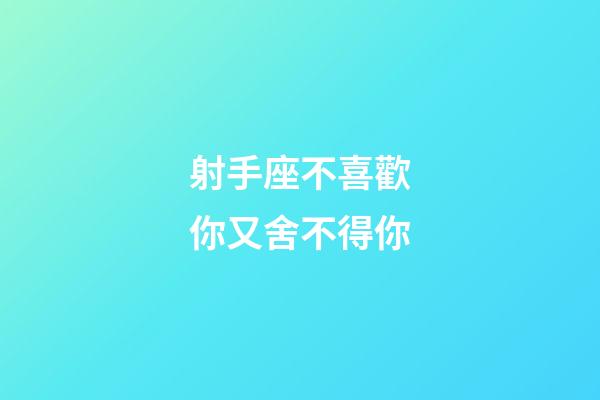 射手座不喜歡你又舍不得你-第1張-星座運勢-玄機派