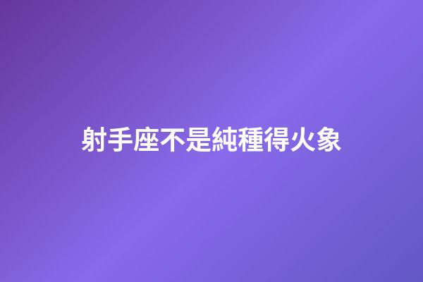 射手座不是純種得火象-第1張-星座運勢-玄機派