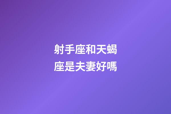 射手座和天蝎座是夫妻好嗎-第1張-星座運勢-玄機派