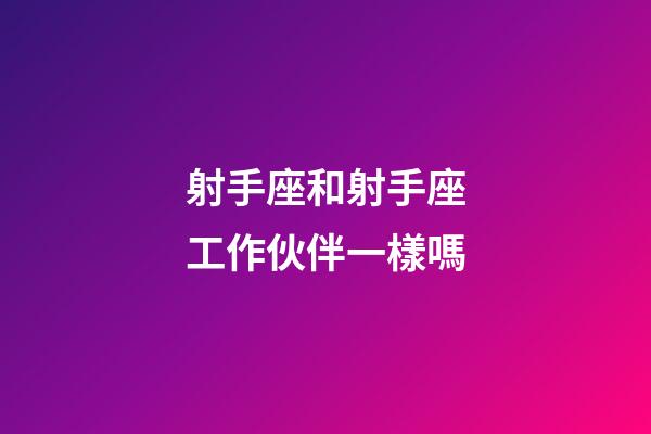 射手座和射手座工作伙伴一樣嗎-第1張-星座運勢-玄機派
