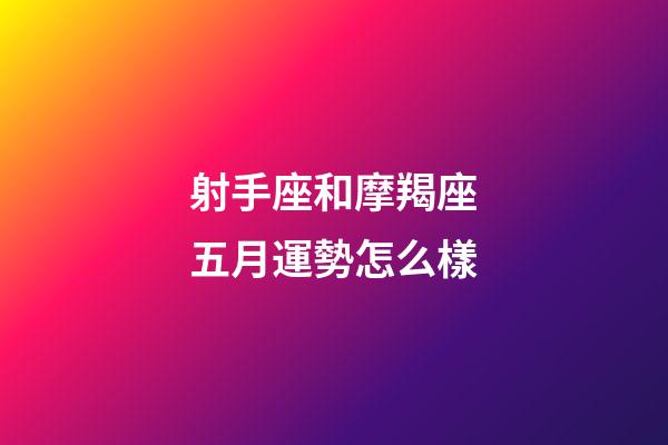 射手座和摩羯座五月運勢怎么樣-第1張-星座運勢-玄機派