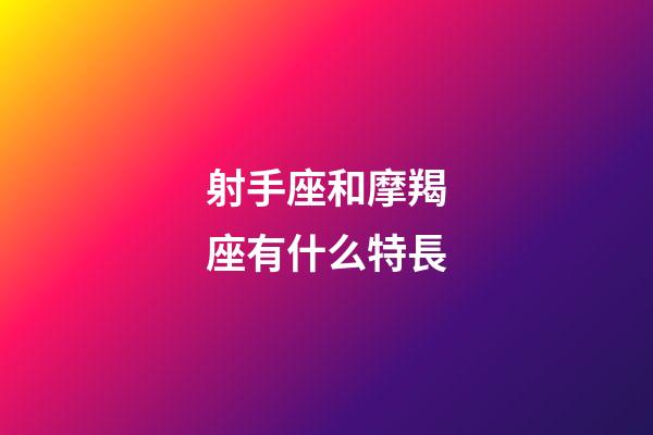 射手座和摩羯座有什么特長-第1張-星座運勢-玄機派