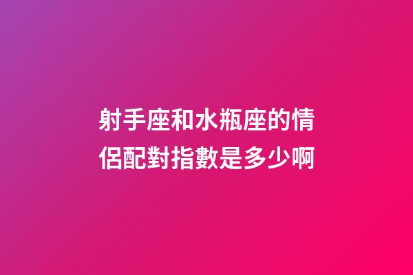 射手座和水瓶座的情侶配對指數是多少啊-第1張-星座運勢-玄機派