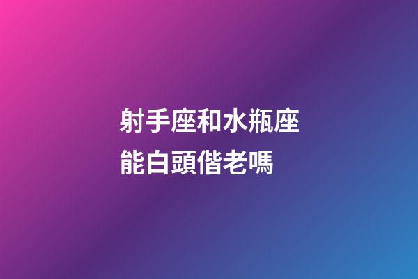 射手座和水瓶座能白頭偕老嗎-第1張-星座運勢-玄機派