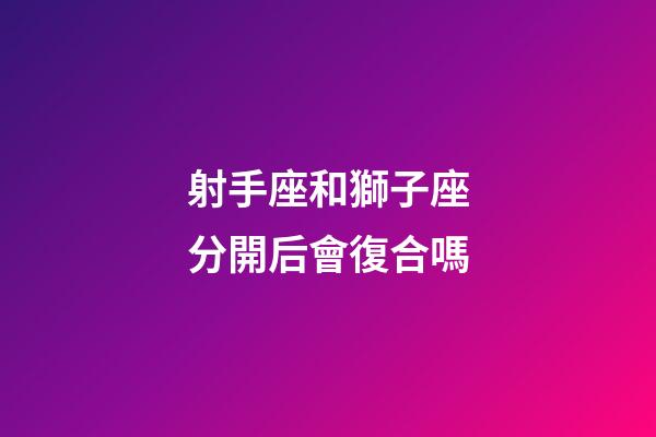 射手座和獅子座分開后會復合嗎-第1張-星座運勢-玄機派