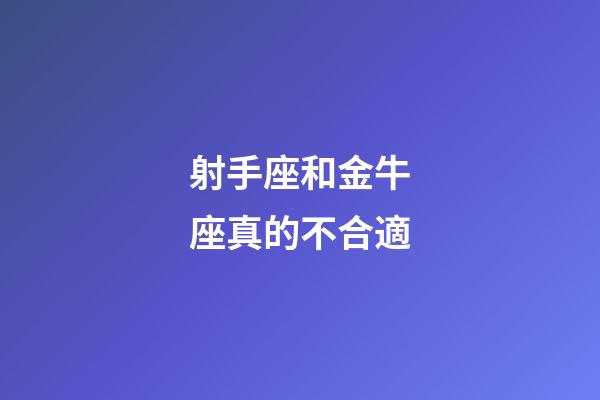 射手座和金牛座真的不合適-第1張-星座運勢-玄機派