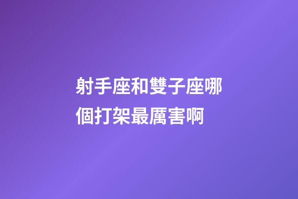 射手座和雙子座哪個打架最厲害啊-第1張-星座運勢-玄機派