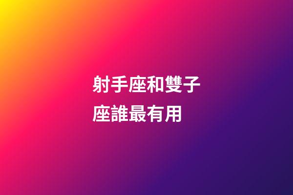 射手座和雙子座誰最有用-第1張-星座運勢-玄機派
