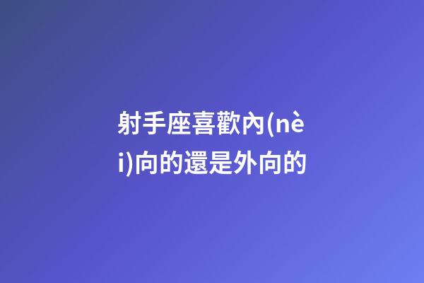射手座喜歡內(nèi)向的還是外向的-第1張-星座運勢-玄機派
