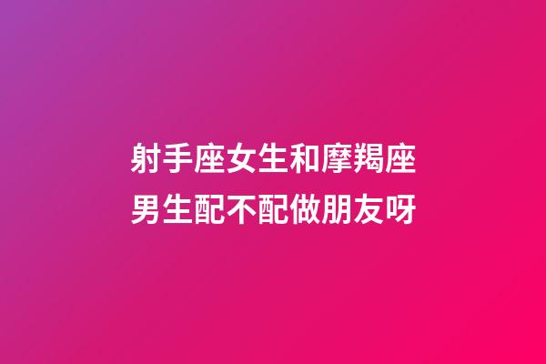 射手座女生和摩羯座男生配不配做朋友呀-第1張-星座運(yùn)勢(shì)-玄機(jī)派