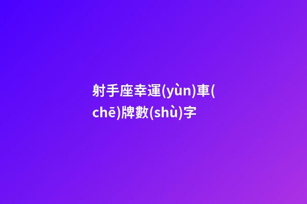 射手座幸運(yùn)車(chē)牌數(shù)字-第1張-星座運(yùn)勢(shì)-玄機(jī)派