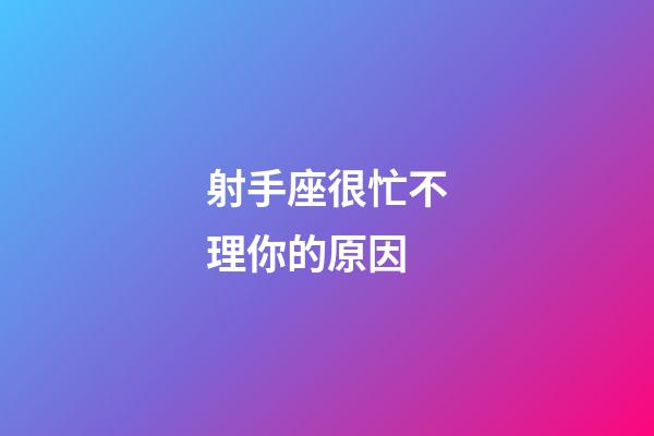 射手座很忙不理你的原因-第1張-星座運勢-玄機派