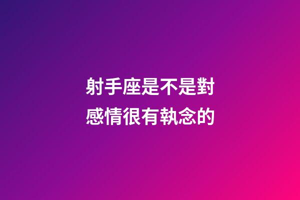 射手座是不是對感情很有執念的-第1張-星座運勢-玄機派