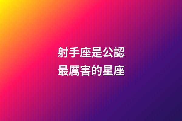 射手座是公認最厲害的星座-第1張-星座運勢-玄機派