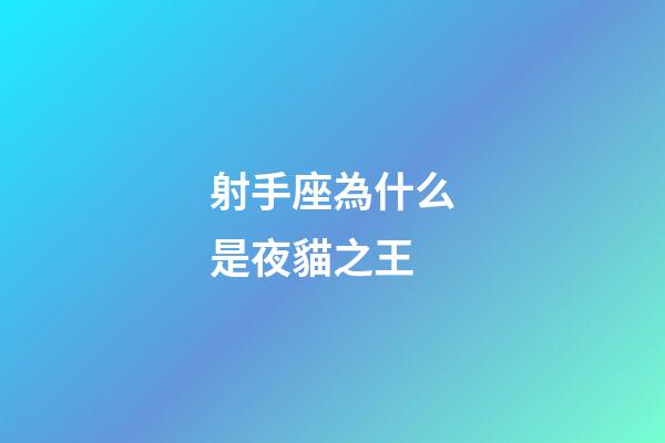 射手座為什么是夜貓之王-第1張-星座運勢-玄機派