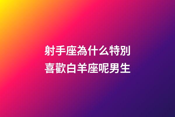 射手座為什么特別喜歡白羊座呢男生-第1張-星座運勢-玄機派