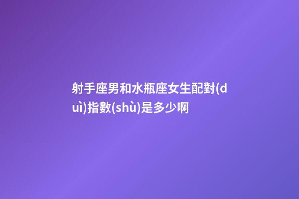 射手座男和水瓶座女生配對(duì)指數(shù)是多少啊-第1張-星座運(yùn)勢(shì)-玄機(jī)派