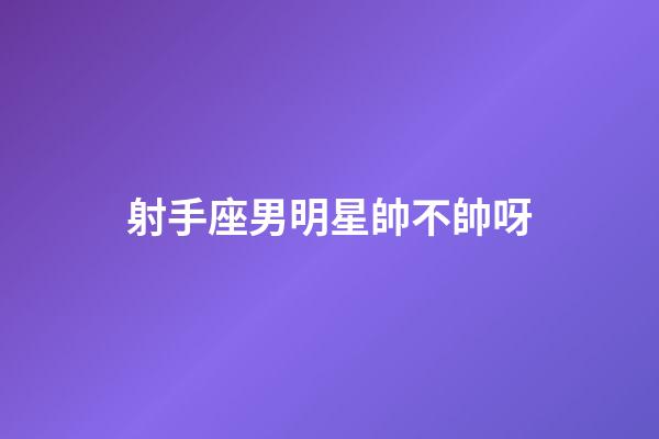 射手座男明星帥不帥呀-第1張-星座運勢-玄機派