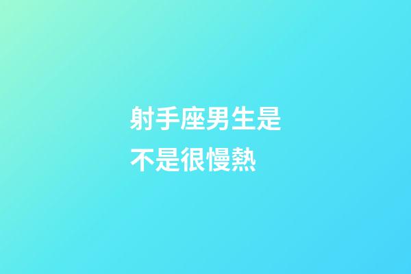 射手座男生是不是很慢熱-第1張-星座運勢-玄機派