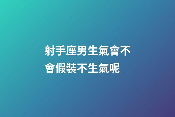 射手座男生氣會不會假裝不生氣呢-第1張-星座運勢-玄機派