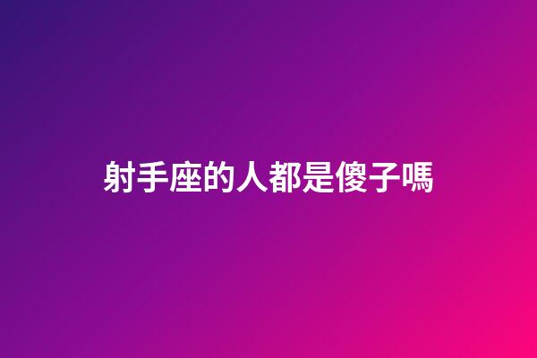 射手座的人都是傻子嗎