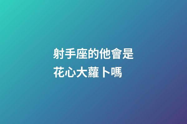射手座的他會是花心大蘿卜嗎-第1張-星座運勢-玄機派