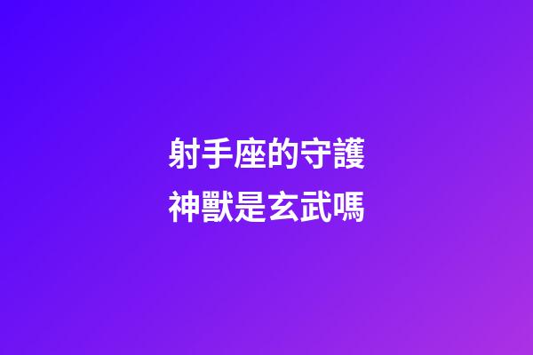 射手座的守護神獸是玄武嗎