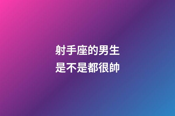 射手座的男生是不是都很帥-第1張-星座運勢-玄機派