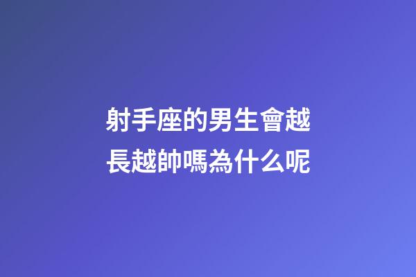 射手座的男生會越長越帥嗎為什么呢-第1張-星座運勢-玄機派