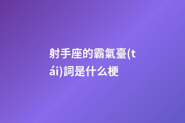 射手座的霸氣臺(tái)詞是什么梗-第1張-星座運(yùn)勢-玄機(jī)派