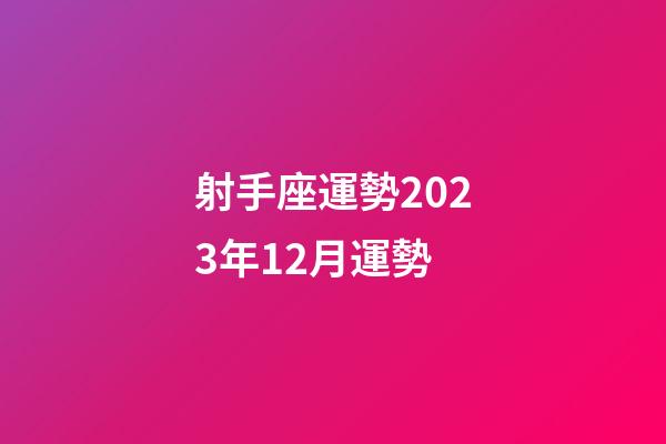 射手座運勢2023年12月運勢-第1張-星座運勢-玄機派