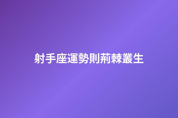 射手座運勢則荊棘叢生-第1張-星座運勢-玄機派