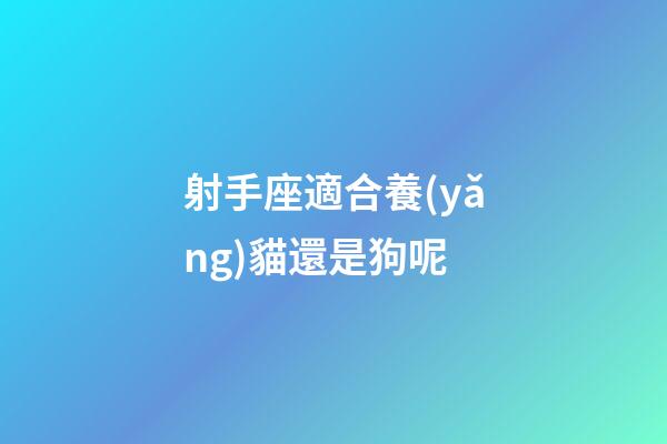 射手座適合養(yǎng)貓還是狗呢-第1張-星座運(yùn)勢(shì)-玄機(jī)派